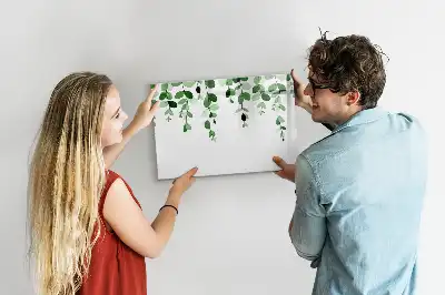 Magnetisk skrivetavle med planteblade