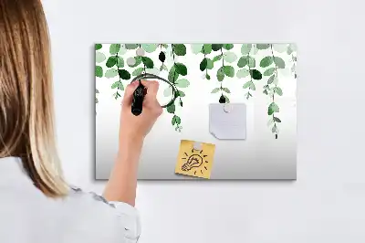 Magnetisk skrivetavle med planteblade
