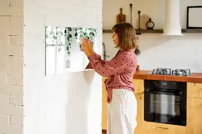 Magnetisk skrivetavle med planteblade