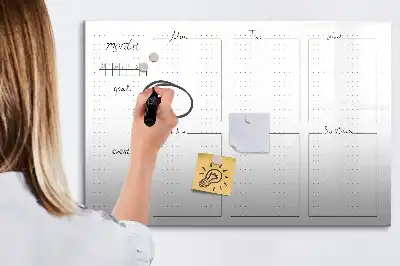 Magnetisk skrivetavle med ugeskema