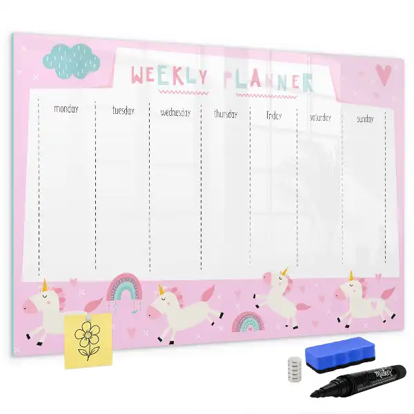 Magnetisk tegnetavle ugeplanner til børn