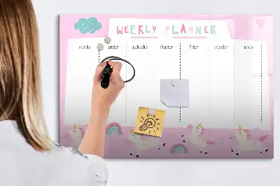 Magnetisk tegnetavle ugeplanner til børn