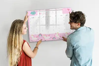 Magnetisk tegnetavle ugeplanner til børn