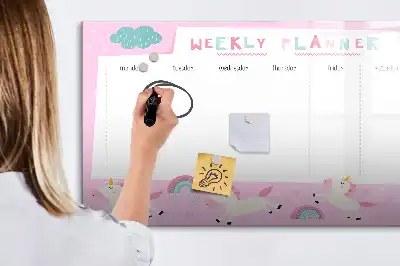Magnetisk tegnetavle ugeplanner til børn