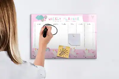Magnetisk tegnetavle ugeplanner til børn