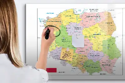 Magnetisk tegnetavle med kort over Polen