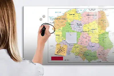 Magnetisk tegnetavle med kort over Polen