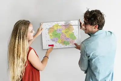 Magnetisk tegnetavle med kort over Polen