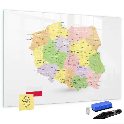 Magnetisk skrivetavle med kort over Polen