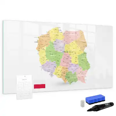 Magnetisk skrivetavle med kort over Polen