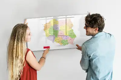 Magnetisk skrivetavle med kort over Polen