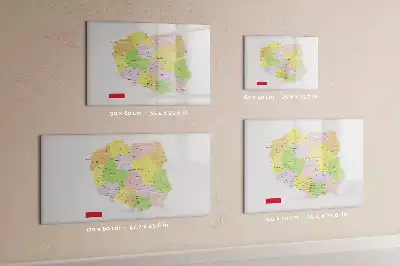 Magnetisk skrivetavle med kort over Polen