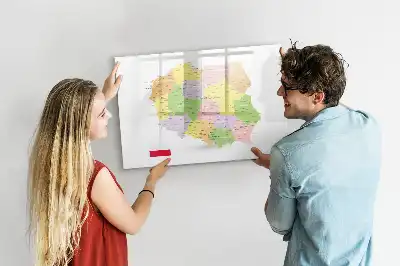 Magnetisk skrivetavle med kort over Polen
