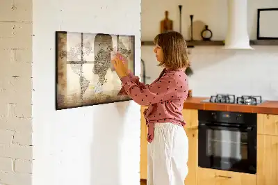 Magnetisk tegnetavle motiv af et gammelt verdenskort
