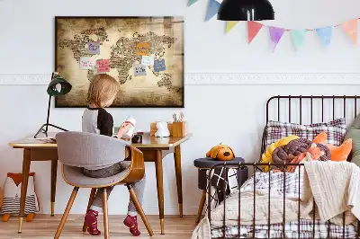 Magnetisk tegnetavle motiv af et gammelt verdenskort