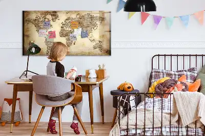 Magnetisk tegnetavle motiv af et gammelt verdenskort