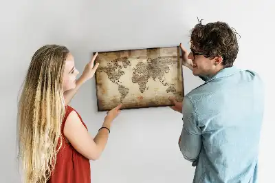 Magnetisk tegnetavle motiv af et gammelt verdenskort