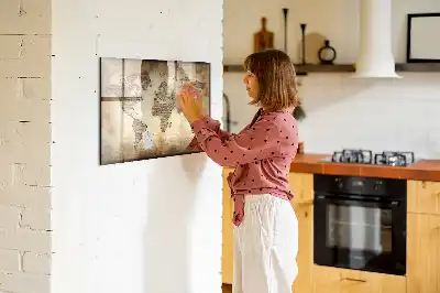 Magnetisk tegnetavle motiv af et gammelt verdenskort
