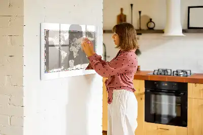 Magnetisk skrivetavle med verdenskort i brun