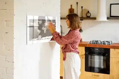 Magnetisk skrivetavle med verdenskort i brun