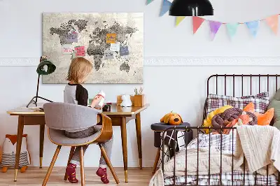 Magnetisk verdenskorttavle tavle til at tegne på