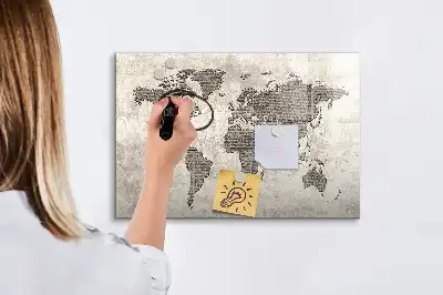 Magnetisk verdenskorttavle tavle til at tegne på