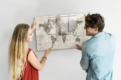 Magnetisk verdenskorttavle tavle til at tegne på
