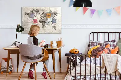 Magnetisk verdenskorttavle tavle til at tegne på