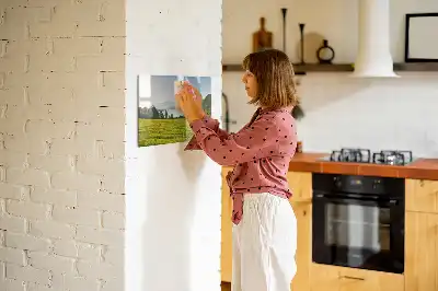 Magnetisk tegnetavle med motiv af bjerge og slette