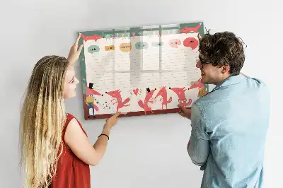 Magnetisk ugeplan til børn skrivetavle