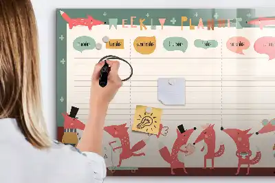 Magnetisk ugeplan til børn skrivetavle