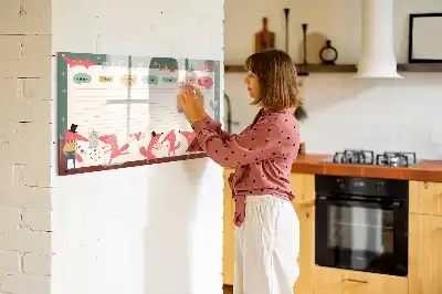 Magnetisk ugeplan til børn skrivetavle