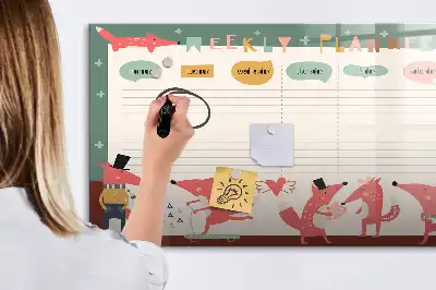 Magnetisk ugeplan til børn skrivetavle