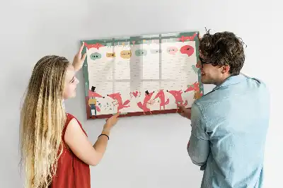 Magnetisk ugeplan til børn skrivetavle