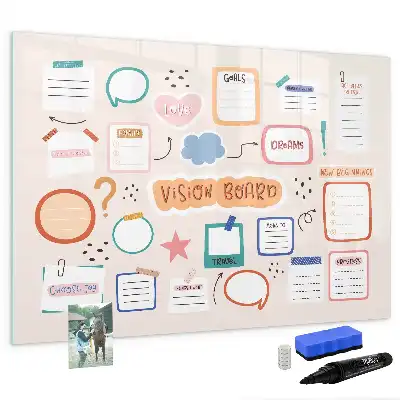 Tavle til at tegne magnetisk Farverigt vision board