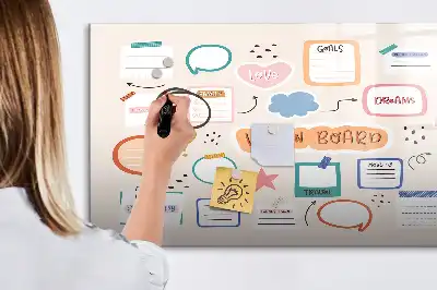 Tavle til at tegne magnetisk Farverigt vision board