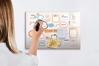 Tavle til at tegne magnetisk Farverigt vision board