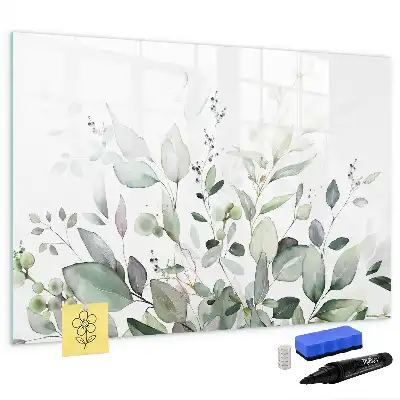 Magnetisk skrivetavle med motiv af planteblade