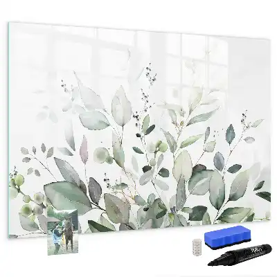 Magnetisk skrivetavle med motiv af planteblade