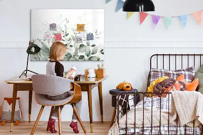 Magnetisk skrivetavle med motiv af planteblade