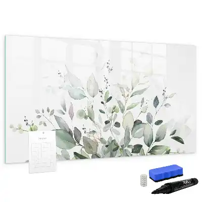 Magnetisk skrivetavle med motiv af planteblade