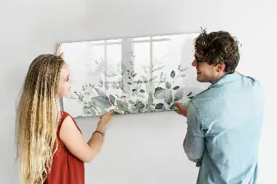 Magnetisk skrivetavle med motiv af planteblade