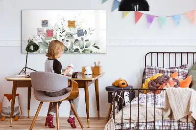 Magnetisk skrivetavle med motiv af planteblade