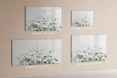 Magnetisk skrivetavle med motiv af planteblade
