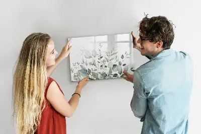 Magnetisk skrivetavle med motiv af planteblade