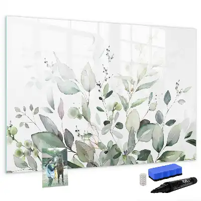 Magnetisk skrivetavle med motiv af planteblade