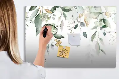 Magnetisk tegnetavle med motiv af planteblade