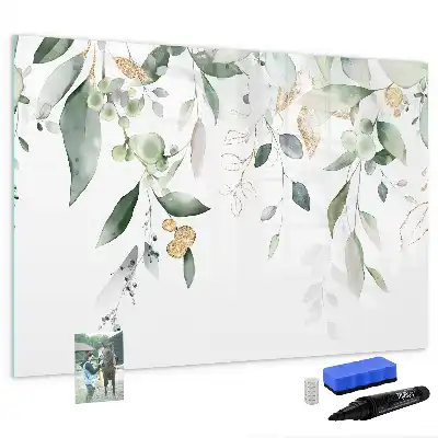 Magnetisk tegnetavle med motiv af planteblade