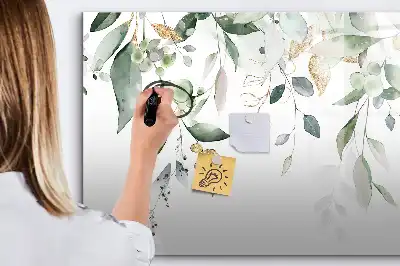 Magnetisk tegnetavle med motiv af planteblade