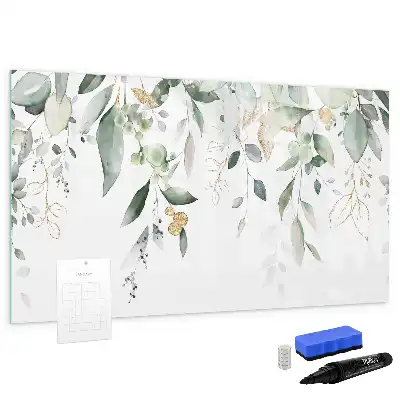 Magnetisk tegnetavle med motiv af planteblade